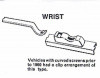 Wiper arm - Post war pattern, chrome, to suit 3/16" or 1/4" diameter drive shaft with wrist end fitting